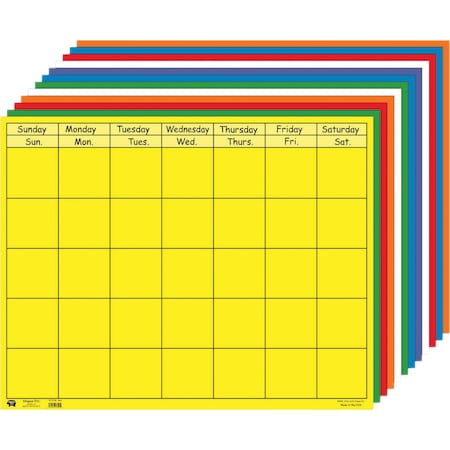 Creative Shapes Horizontal Calendar Set, 22 X 28, Assorted, PK12